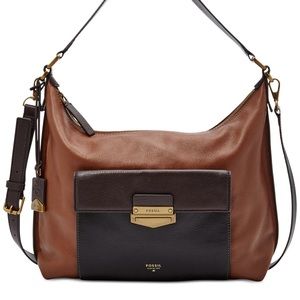 Fossil Vickery Colorblock Leather Bag.